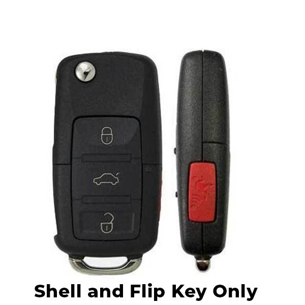 Keyless Factory 2006-2011 Volkswagen / 4-Button Flip Key Shell / NBG92596263 (RFK-VW-753H) FKS-VW-023 - main